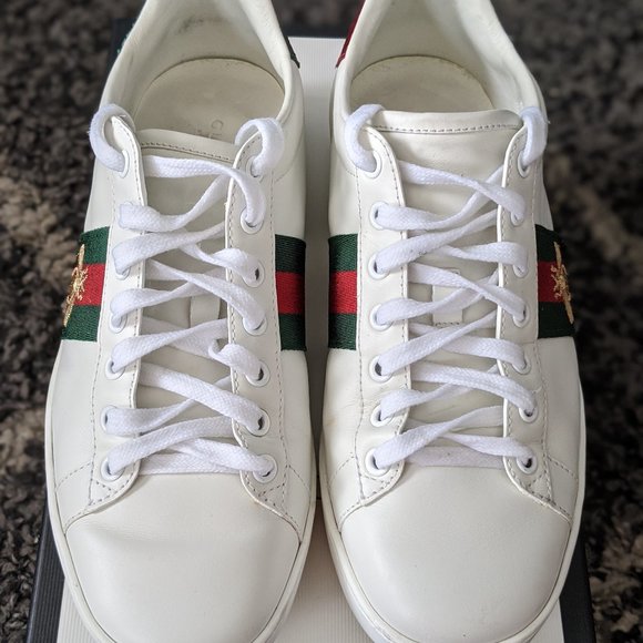 GUCCI Ace Embroidered Bee Sneakers 39 - Picture 2 of 8